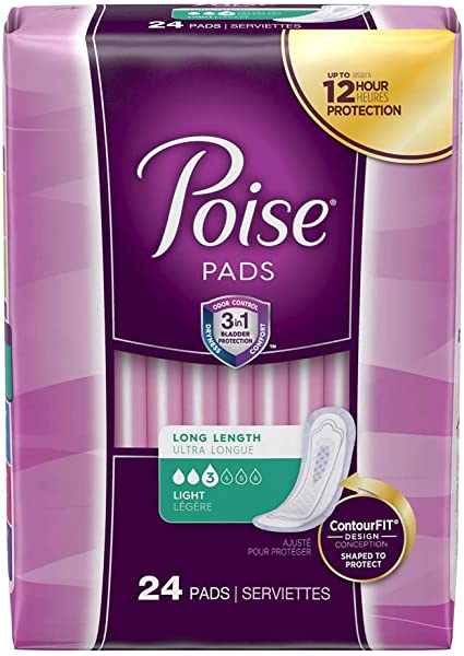 Poise Original Light Long Non-Winged Pads Regular