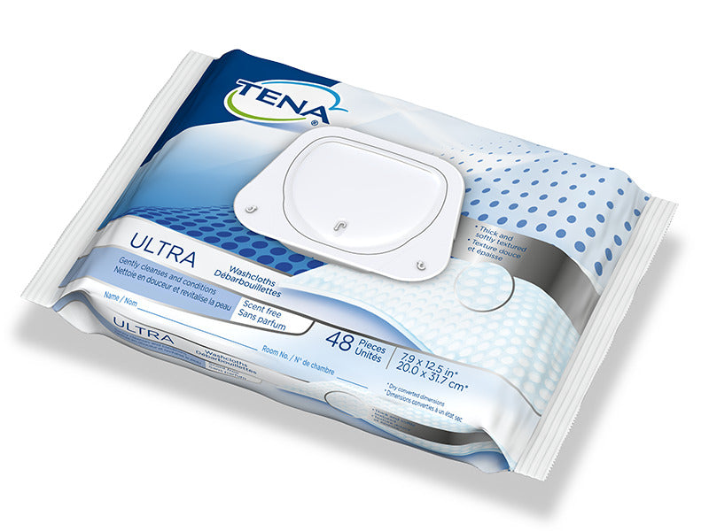 TENA Ultra Washcloth - Scent Free (Pack of 480)