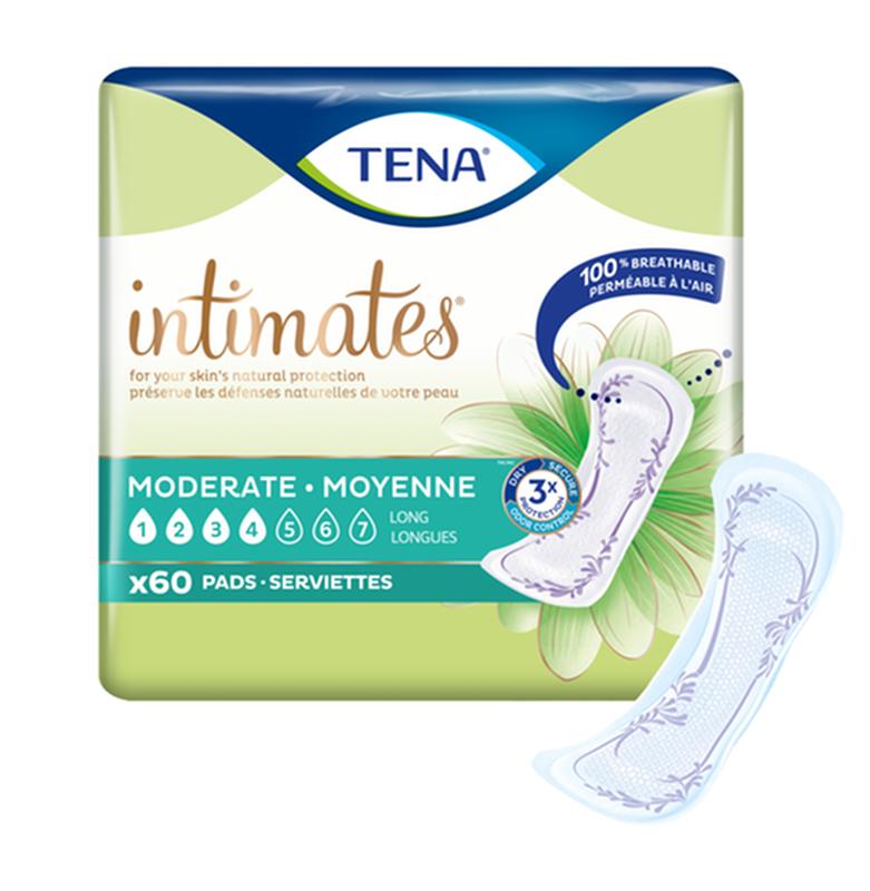 Serviettes pour incontinence Tena® Intimates™ à absorption modérée, longueur longue