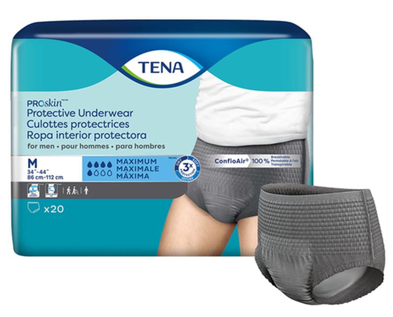 Sous-vêtements protecteurs pour incontinence Tena® Proskin™ pour hommes, absorption maximale, taille S/M