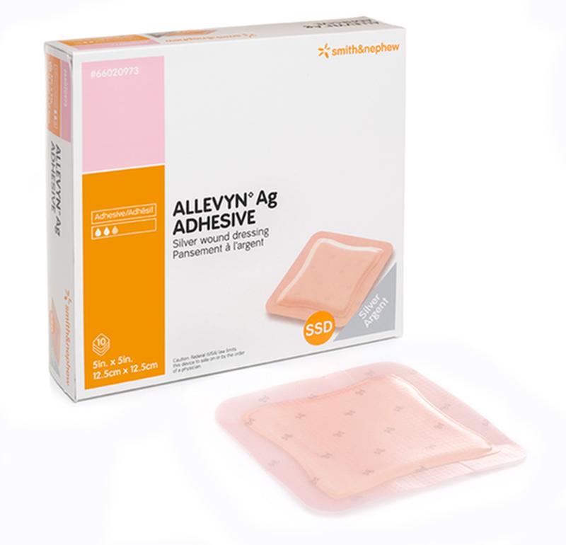 Bx/10 Allevyn Ag Adhesive Dressing, Size 7.5Cm X 7.5Cm