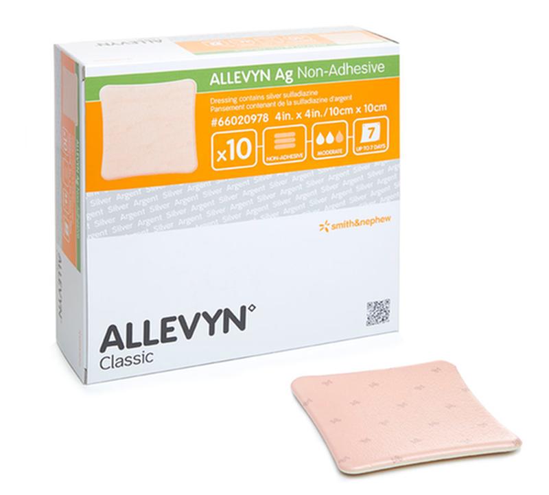 Pansement non adhésif Allevyn Ag Bx/10, taille 10 cm x 10 cm