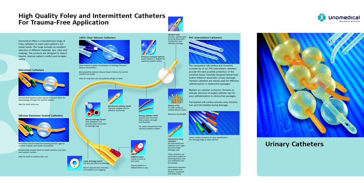 Cathéter intermittent en PVC pour femme Unomedical Bx/100, 10 Fr (Sku#Squ 02015182)