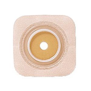 Barrière cutanée Natura® Stomahesive®, 4" X 4" (10 cm x 10 cm), beige, ouverture de stomie à découper 1/2" - 3/4" (13 mm - 19 mm), bride 1-1/4" (32 mm) - Boîte de 10