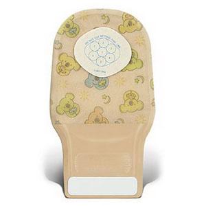 Barrera cutánea Stomahesive® de una pieza Little Ones®, abertura de estoma recortable a medida de 0" a 9/10" (0 mm a 23 mm), bolsa drenable, transparente de 4" (11 cm), Invisiclose® - Caja de 10