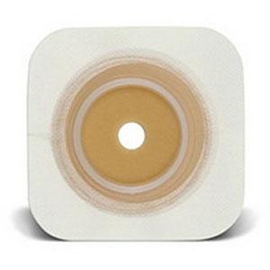 Barrière cutanée flexible Natura® Durahesive®, 4" X 4" (10 cm x 10 cm), blanche, ouverture de stomie à découper 1/2" - 1-1/4" (13 mm - 32 mm), bride 1-3/4" (45 mm) - Boîte de 10