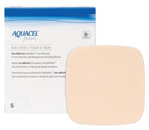 Bx/5 Aquacel Non-Adhesive Foam Dressing, 6In X 6In (15Cm X 15Cm)