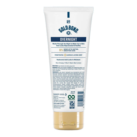 Hand and Body Moisturizer Gold Bond Overnight 8 oz. Tube Lavender Scent Lotion