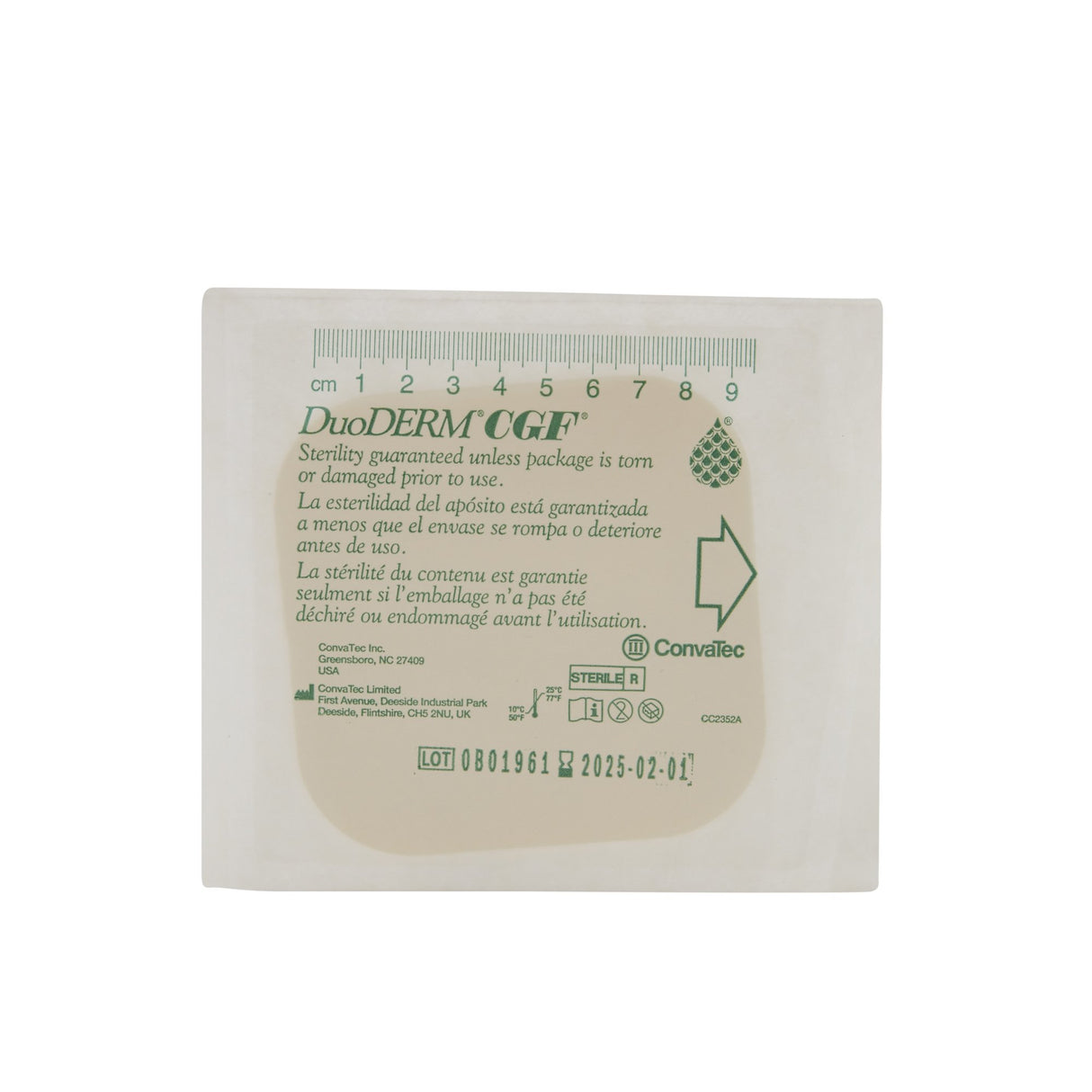 Hydrocolloid Dressing DuoDERM CGF Foam Backing 4 X 4 Inch Square Hydrocolloid