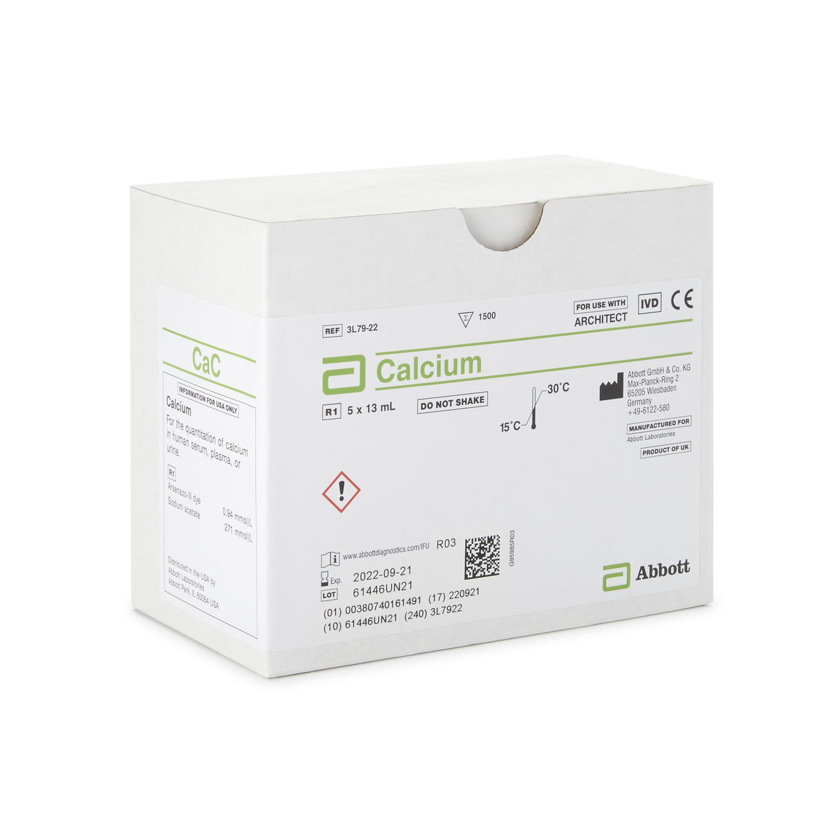 General Chemistry Reagent Architect Calcium For Architect c16000 Analyzer 1,500 Tests
