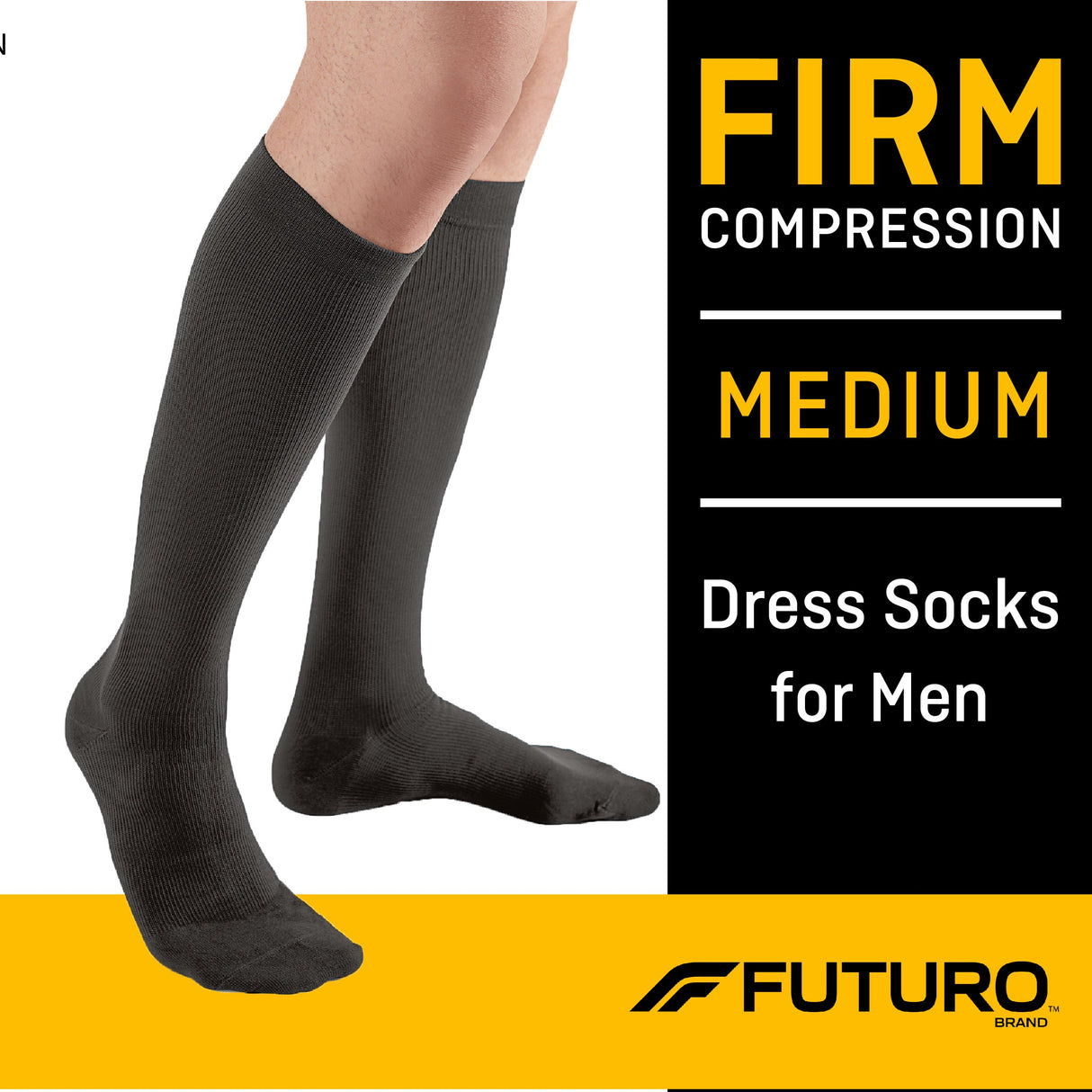 Compression Socks 3M Futuro Knee High Medium Black Closed Toe