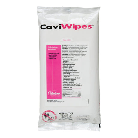 CaviWipes Surface Disinfectant Premoistened Alcohol Based Manual Pull Wipe 45 Count Soft Pack Alcohol Scent NonSterile