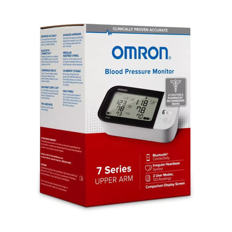 Home Automatic Digital Blood Pressure Monitor Omron7 Series Wide Range Nylon Cuff 23 - 43 cm Desk Model