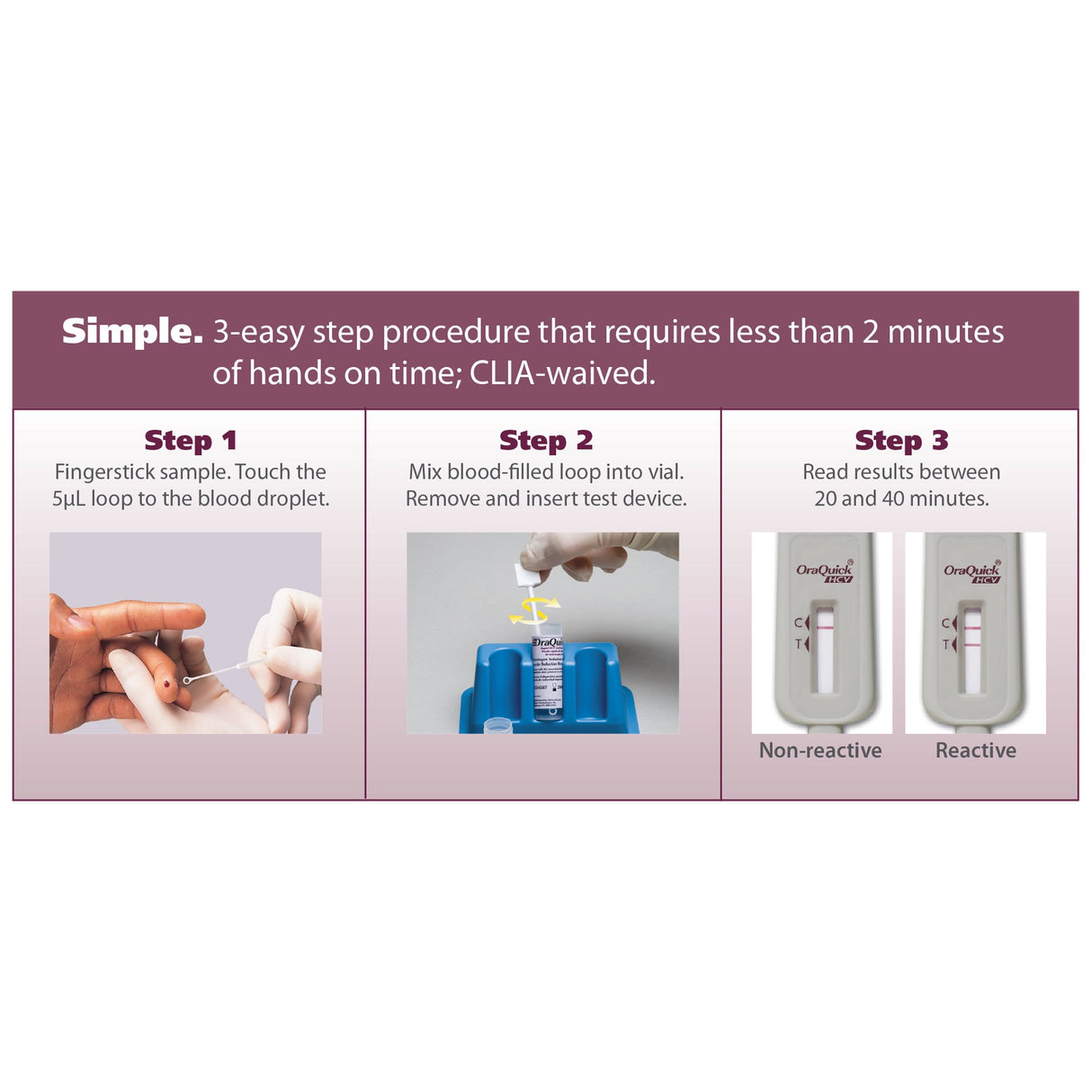 Other Infectious Disease Test Kit OraQuick HCV Hepatitis C Test 25 Tests CLIA Waived