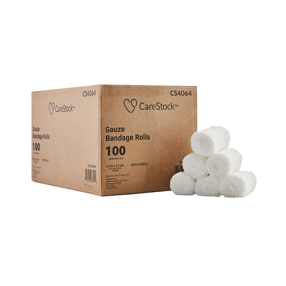 Fluff Dressing CareStock 4-1/2 Inch X 4-1/10 Yard 6-Ply NonSterile 100 per Case