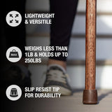 Walking Stick Brazos Twisted Trekker Wood 55 Inch Height Red Oak
