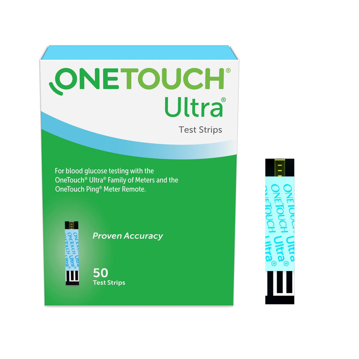 Blood Glucose Test Strips OneTouch Ultra Blue 50 Strips per Pack