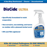 DisCide Ultra Surface Disinfectant Cleaner Quaternary Based Pump Spray Liquid 1 Quart Bottle Herbal Scent NonSterile