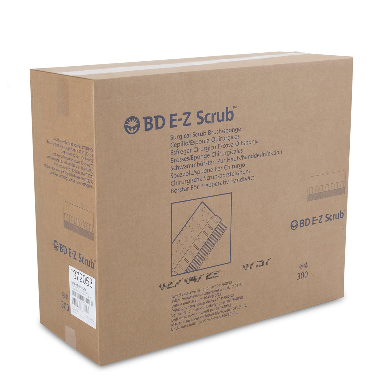 Impregnated Scrub Brush BD E-Z Scrub Polyethylene Bristles / Sponge Brown