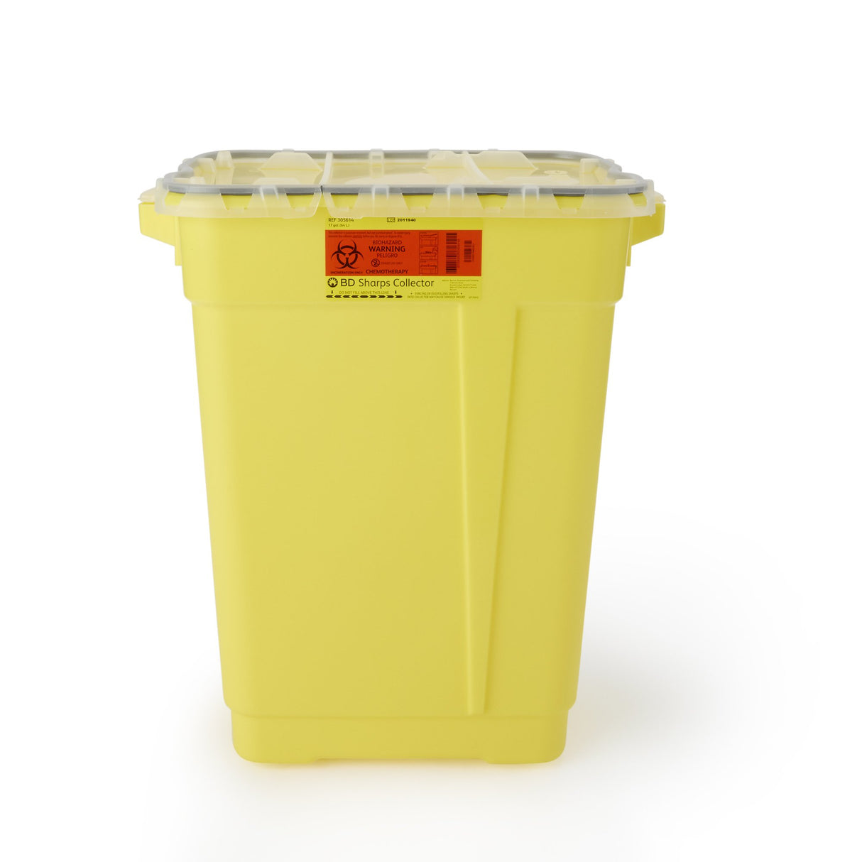 Chemotherapy Waste Container BD Yellow Base 23-1/2 H X 20 W X 14-3/4 D Inch Vertical Entry 17 Gallon