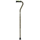 Adjustable Offset Handle Cane with Reflective Strap