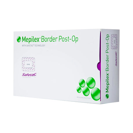 Foam Dressing Mepilex Border Post-Op 4 X 12 Inch With Border Film Backing Silicone Adhesive Rectangle Sterile