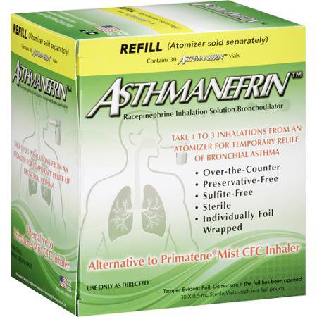 Asthma Relief Refill Kit Asthmanefrin 11.25 mg Strength Inhalation Solution 30 per Box