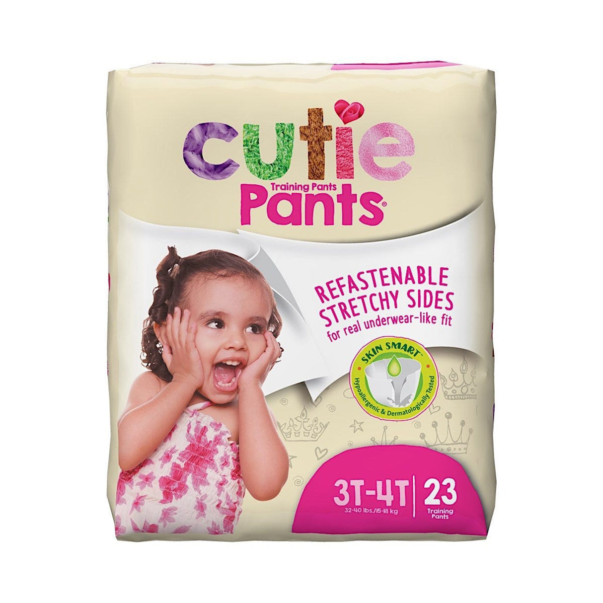 Female Toddler Training Pants Cutie Pants Size 3T to 4T Disposable Heavy Absorbency