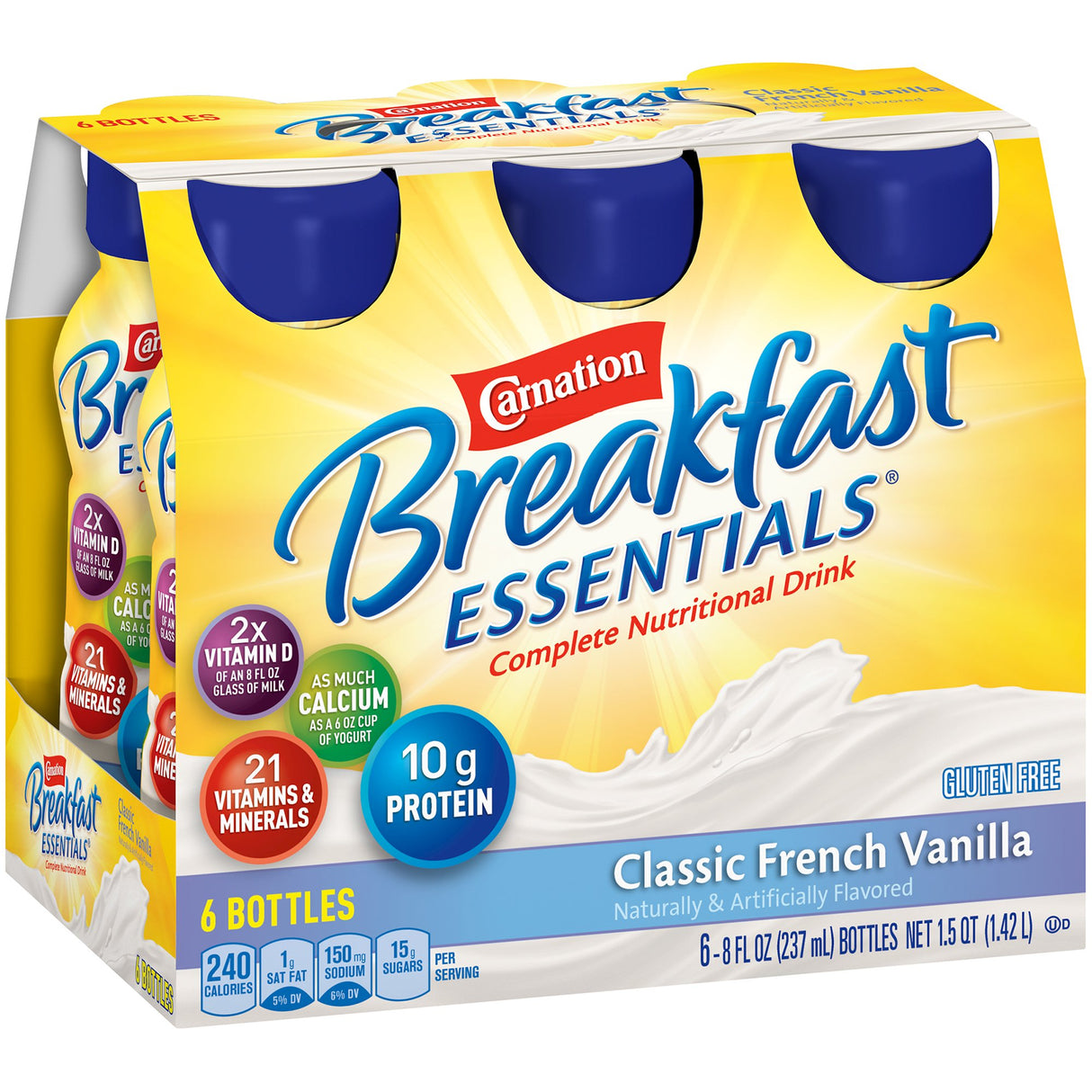Oral Supplement Carnation Breakfast Essentials French Vanilla Flavor Liquid 8 oz. Bottle