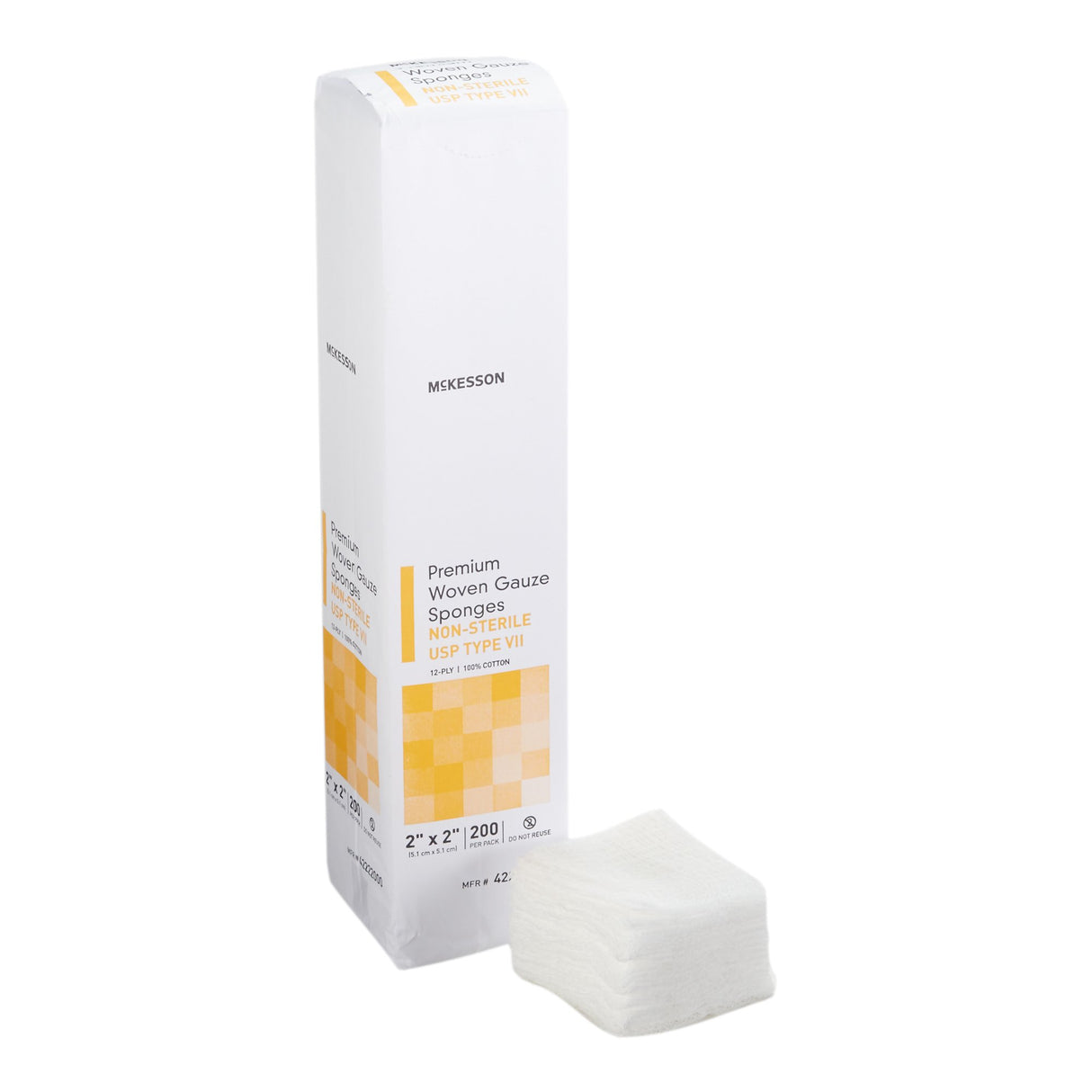 Gauze Sponge McKesson 2 X 2 Inch 12-Ply NonSterile 200 per Pack