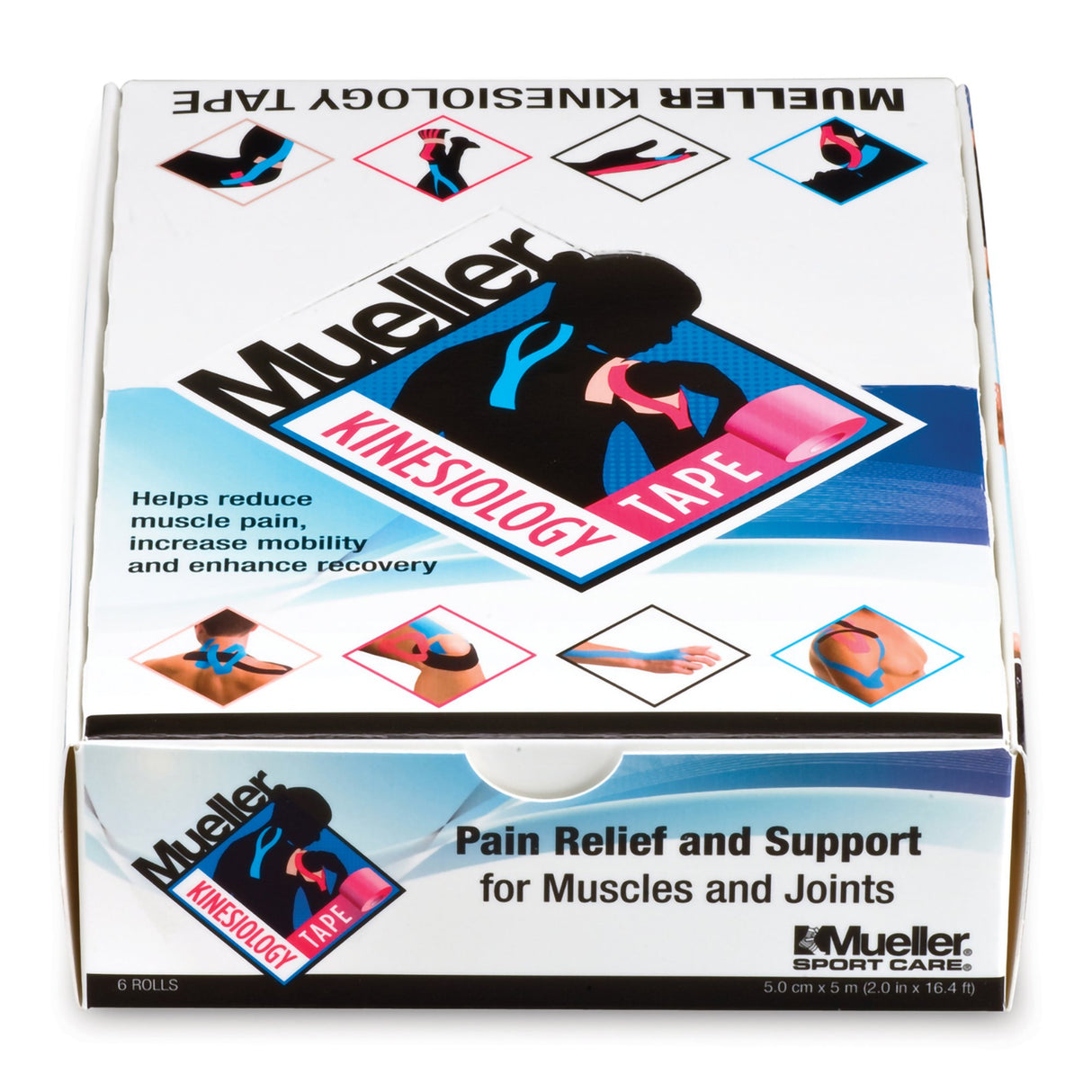 Kinesiology Tape Mueller Black 2 Inch X 5 Yard Cotton NonSterile