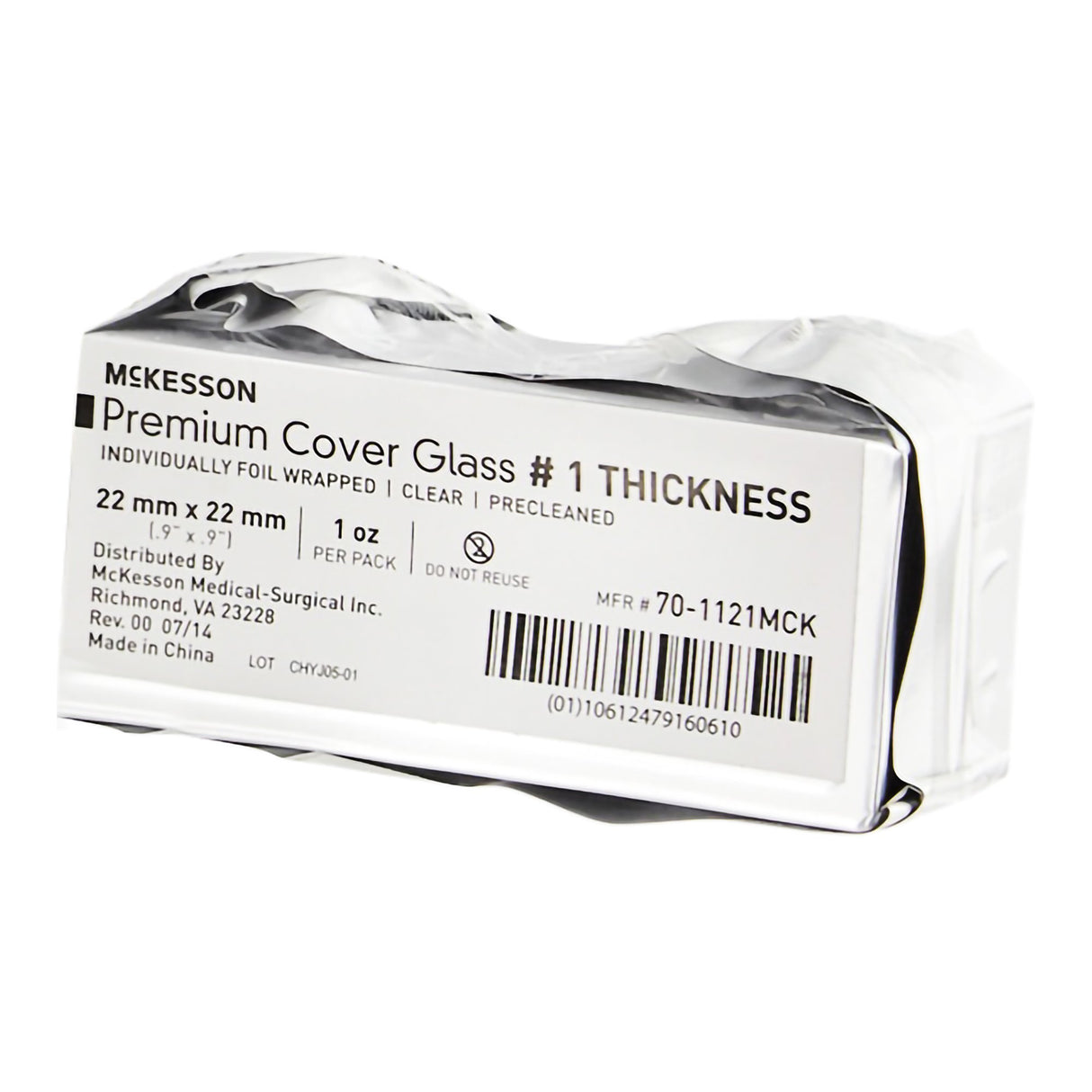 Cover Glass McKesson Square No. 1 Thickness 22 X 22 mm