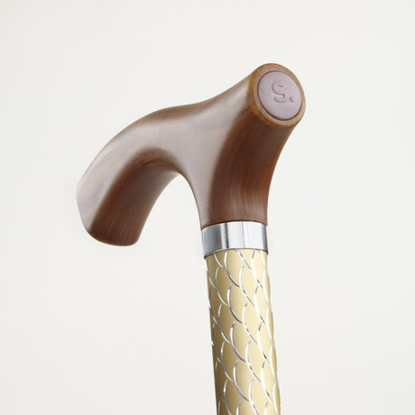 Folding Cane Switch Sticks Aluminum 32 to 37 Inch Height Pearl Gold