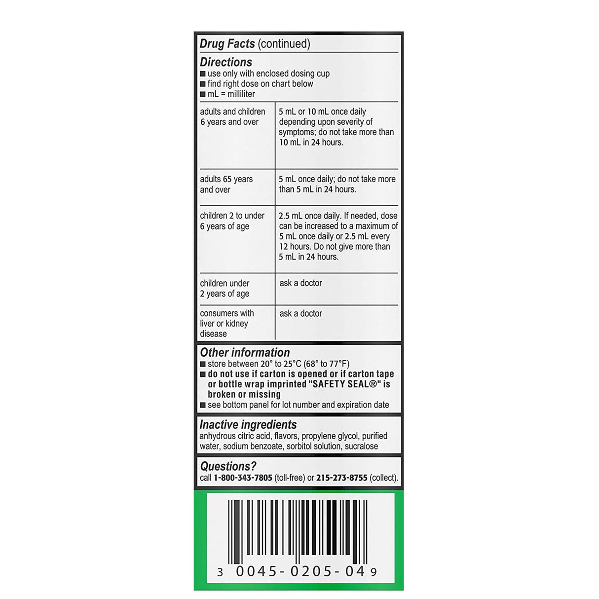 Children's Allergy Relief Children's Zyrtec 1 mg / 1 mL Strength Syrup 4 oz.
