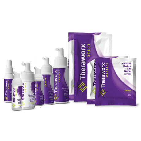 Rinse-Free Skin Cleanser with Silver Theraworx Protect Advanced Hygiene and Barrier System Foaming 7.1 oz. Pump Bottle Lavender Scent
