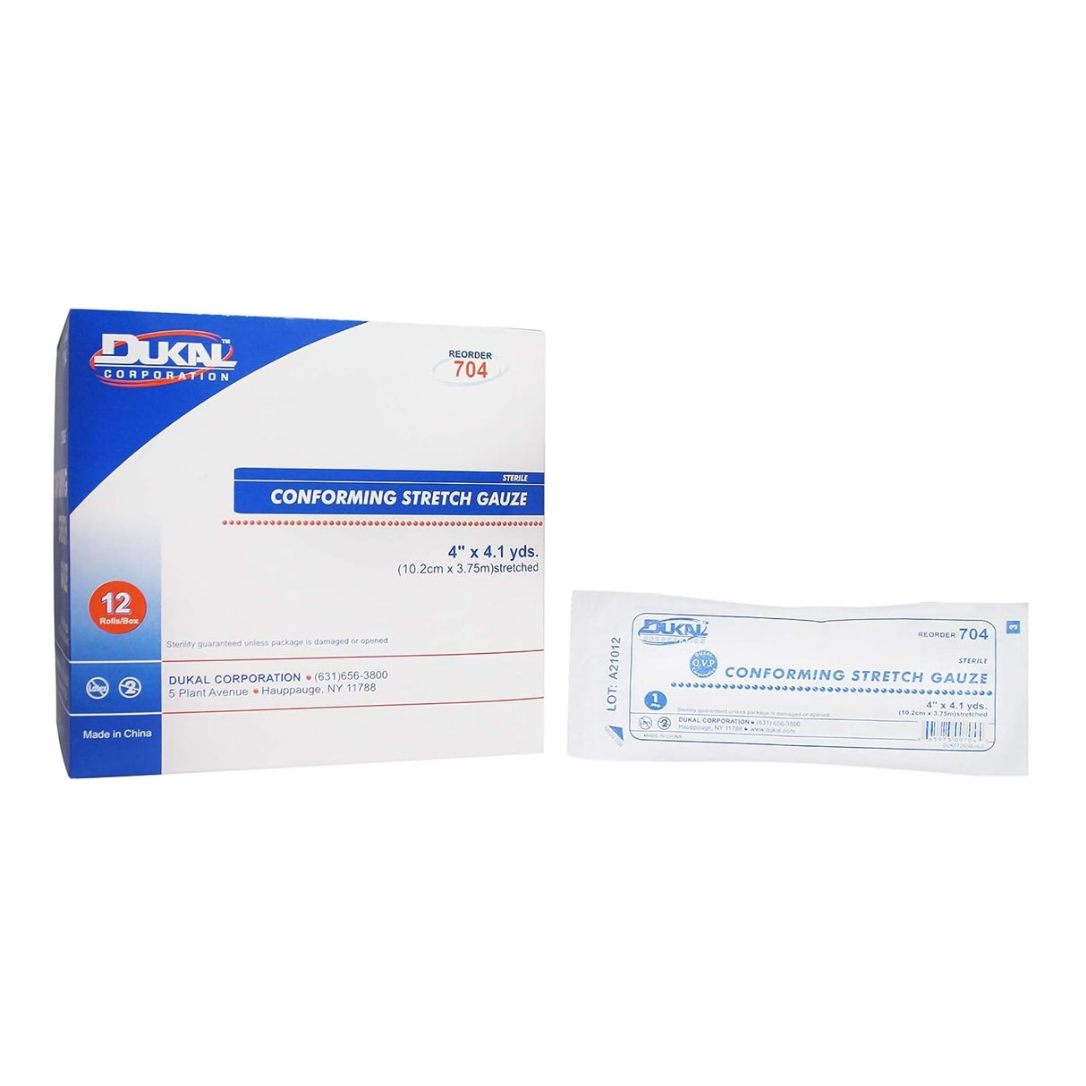 Conforming Bandage Dukal 4 Inch X 4-1/10 Yard 1-Ply Sterile 1 per Pack