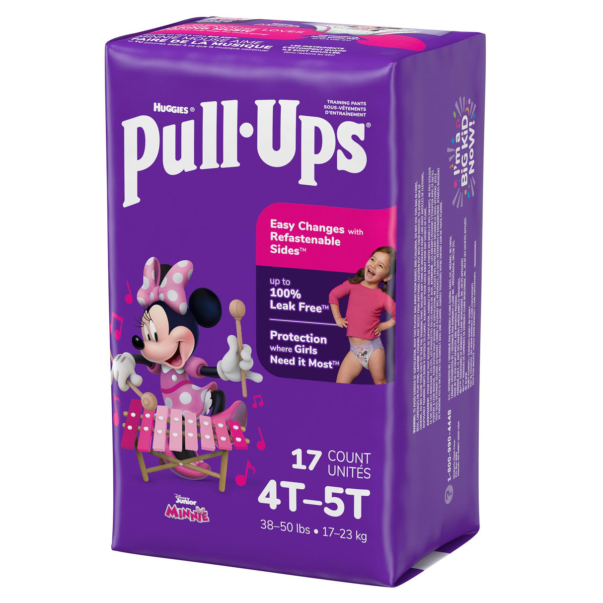 Female Toddler Training Pants Pull-Ups Size 4T to 5T Disposable Moderate Absorbency
