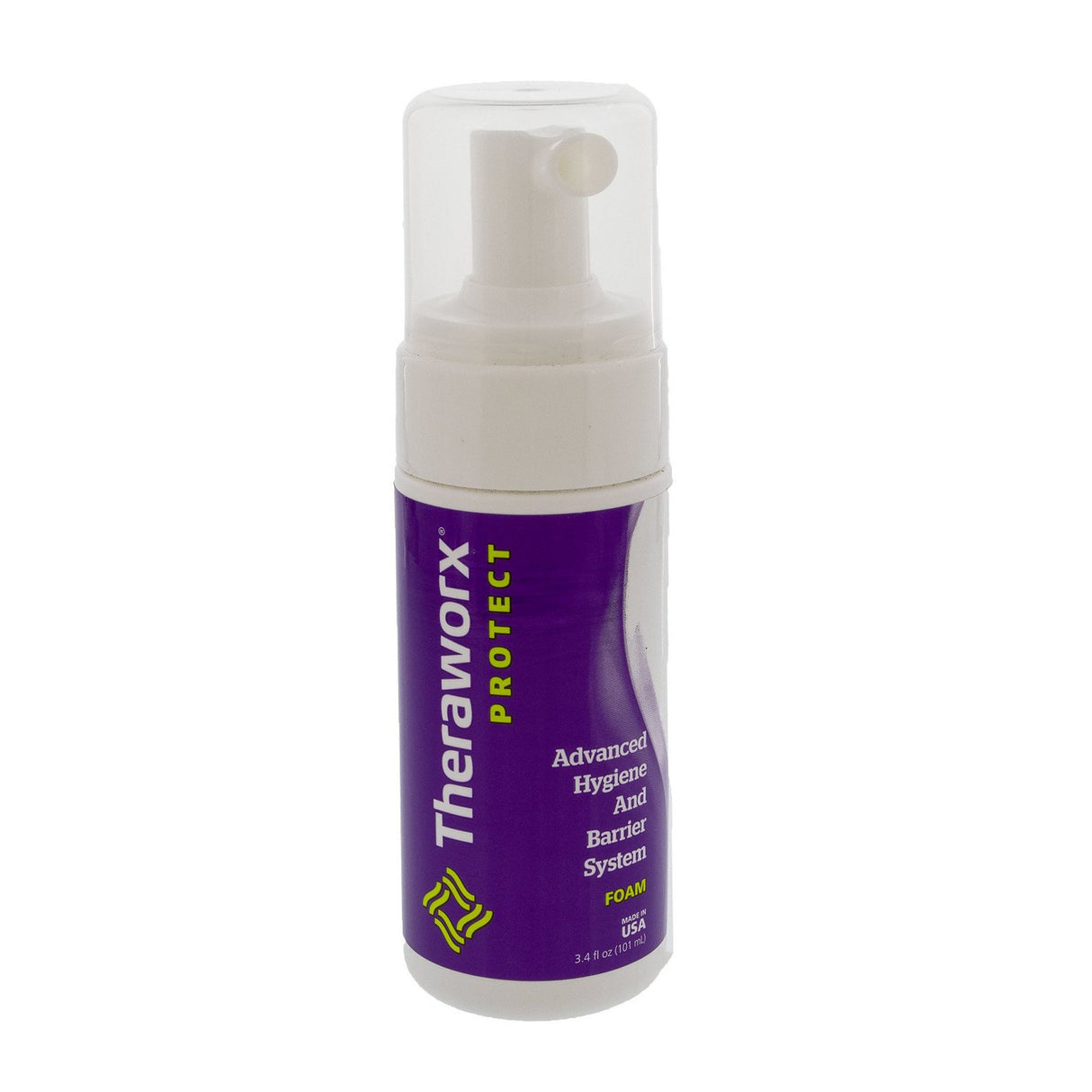 Rinse-Free Skin Cleanser with Silver Theraworx Protect Advanced Hygiene and Barrier System Foaming 3.4 oz. Pump Bottle Lavender Scent