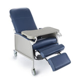 3-Position Recliner McKesson Blue Vinyl 2 Locking Casters