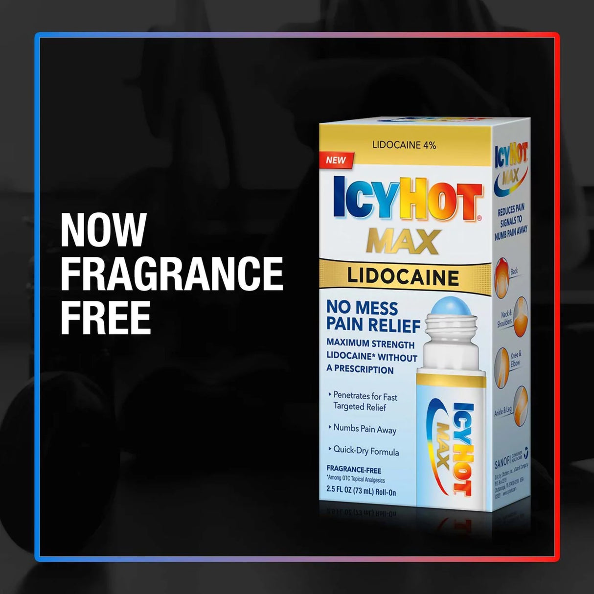 Topical Pain Relief Icy Hot Lidocaine 2.5 oz.