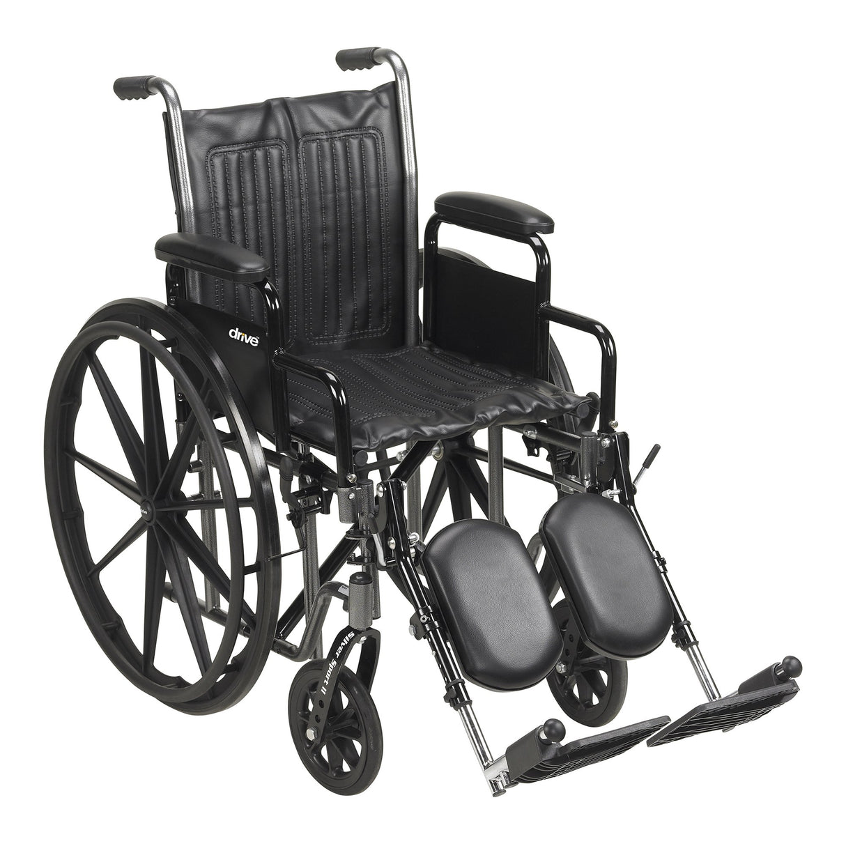 Wheelchair McKesson Dual Axle Desk Length Arm Swing-Away Footrest Black Upholstery 16 Inch Seat Width Adult 250 lbs. Weight Capacity