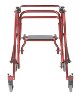 Andador posterior ligero Nimbo 2G con asiento, grande, color rojo castillo