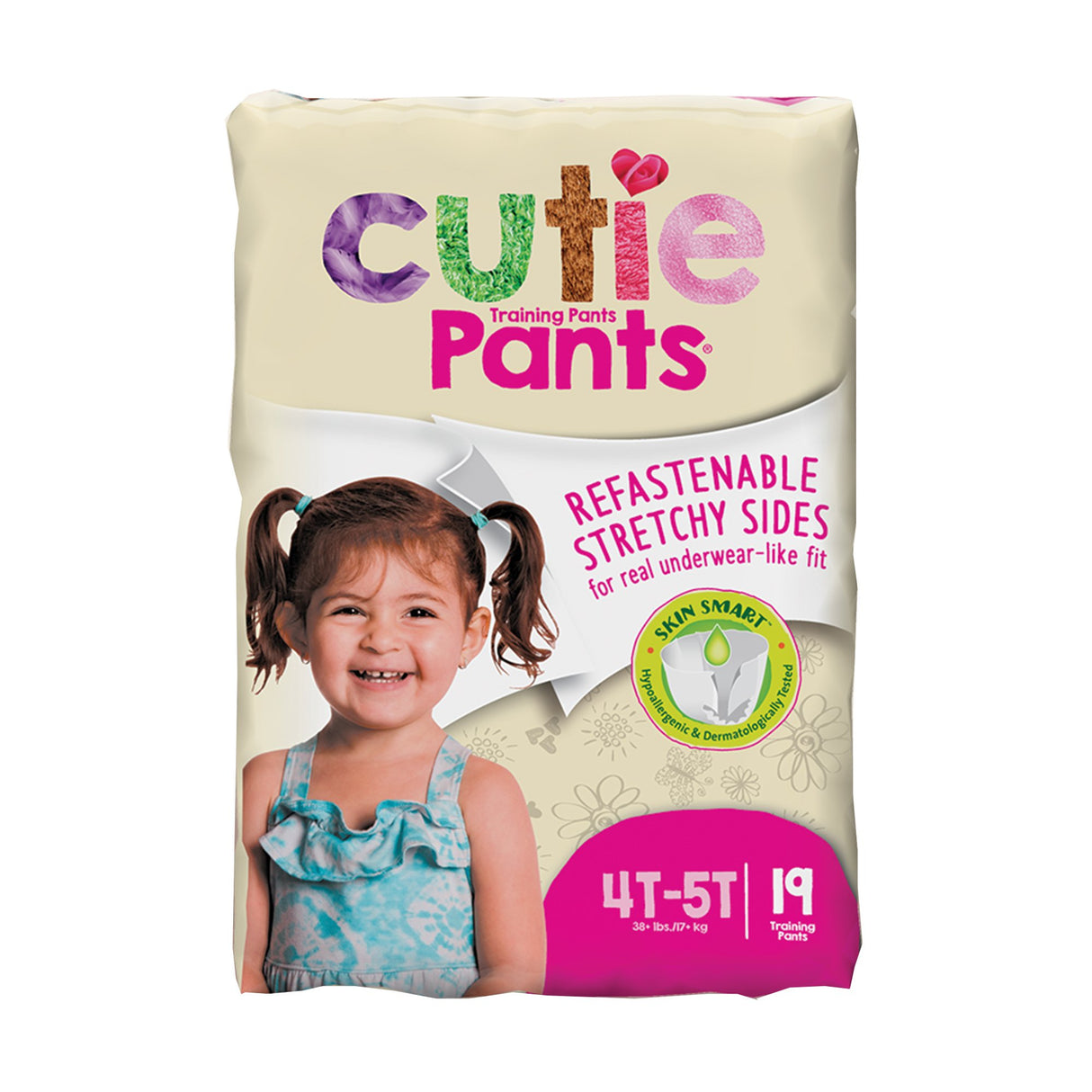 Female Toddler Training Pants Cutie Pants Size 4T to 5T Disposable Heavy Absorbency