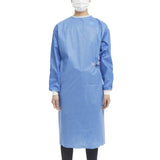 Non-Reinforced Surgical Gown with Towel Astound Small / Medium Blue Sterile AAMI Level 3 Disposable