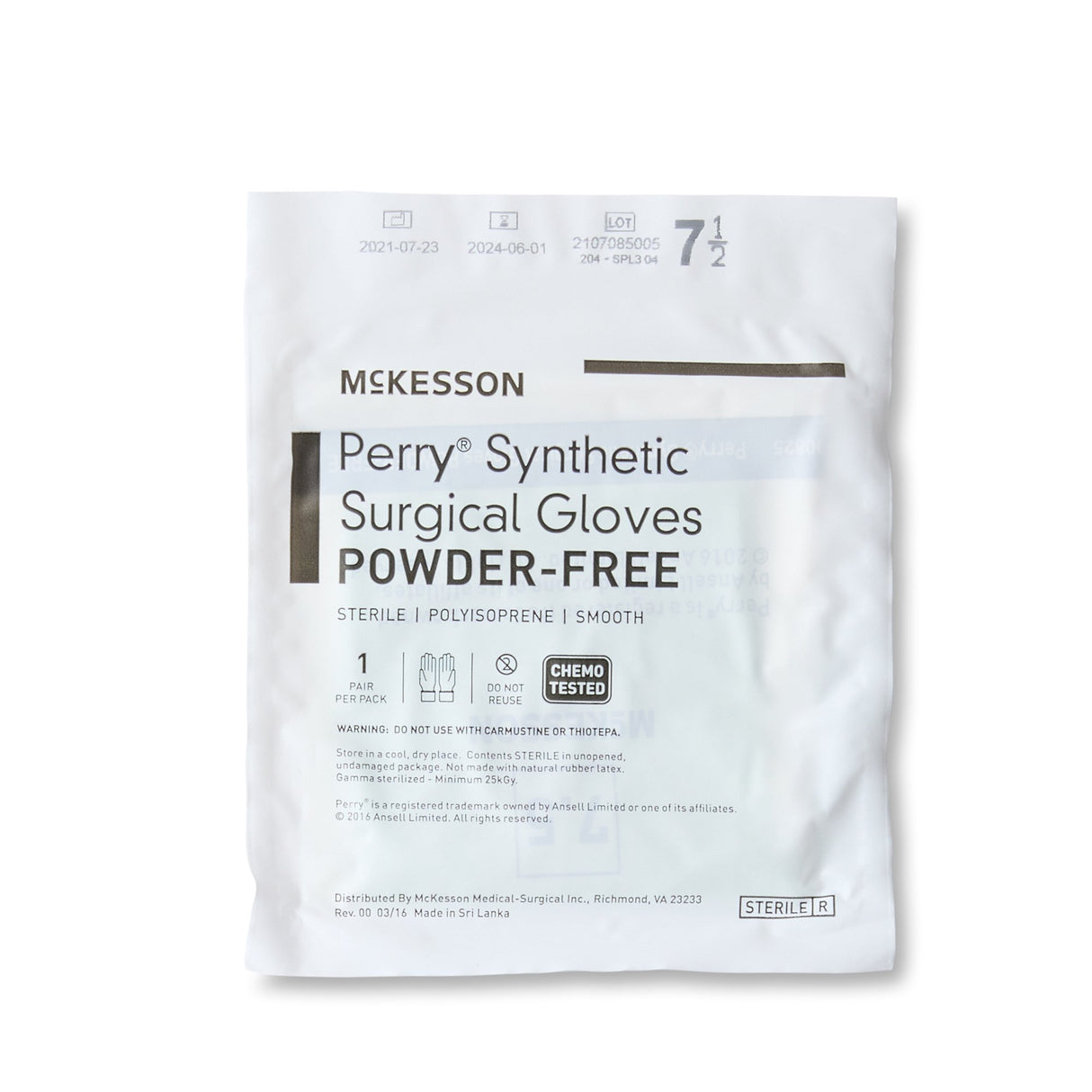 Surgical Glove McKesson Perry Performance Plus Size 7.5 Sterile Polyisoprene Standard Cuff Length Smooth Green Chemo Tested