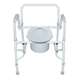 Commode Chair McKesson Drop Arms Steel Frame Back Bar 13-3/4 Inch Seat Width 300 lbs. Weight Capacity