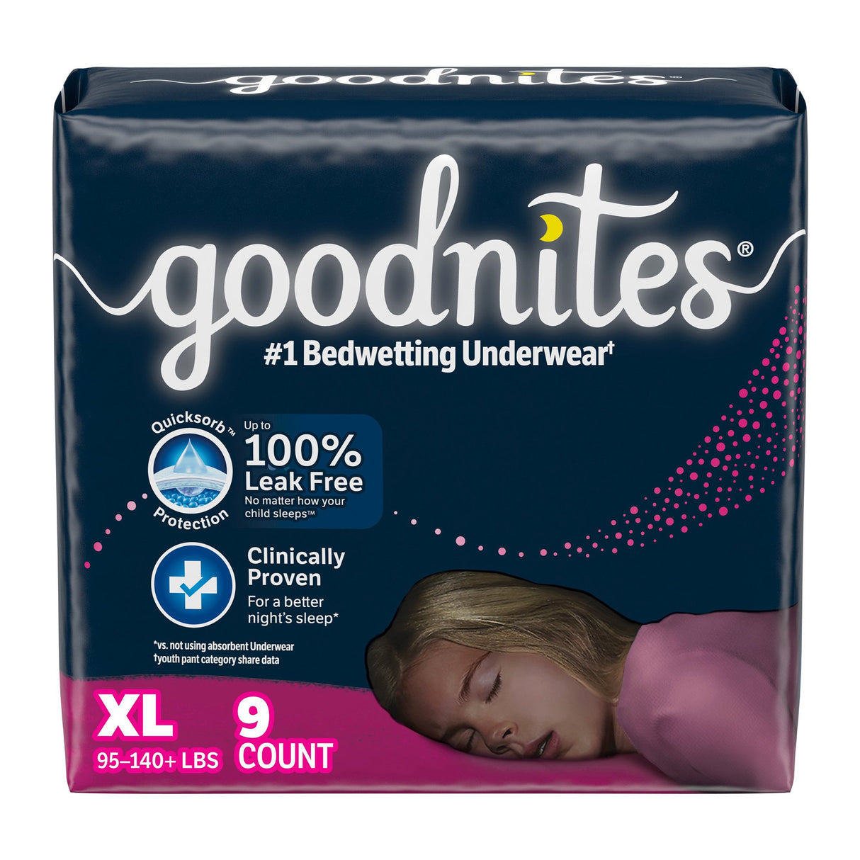 Female Youth Absorbent Underwear GoodNites Pull On with Tear Away Seams 14 to 20 / X-Large Disposable Heavy Absorbency