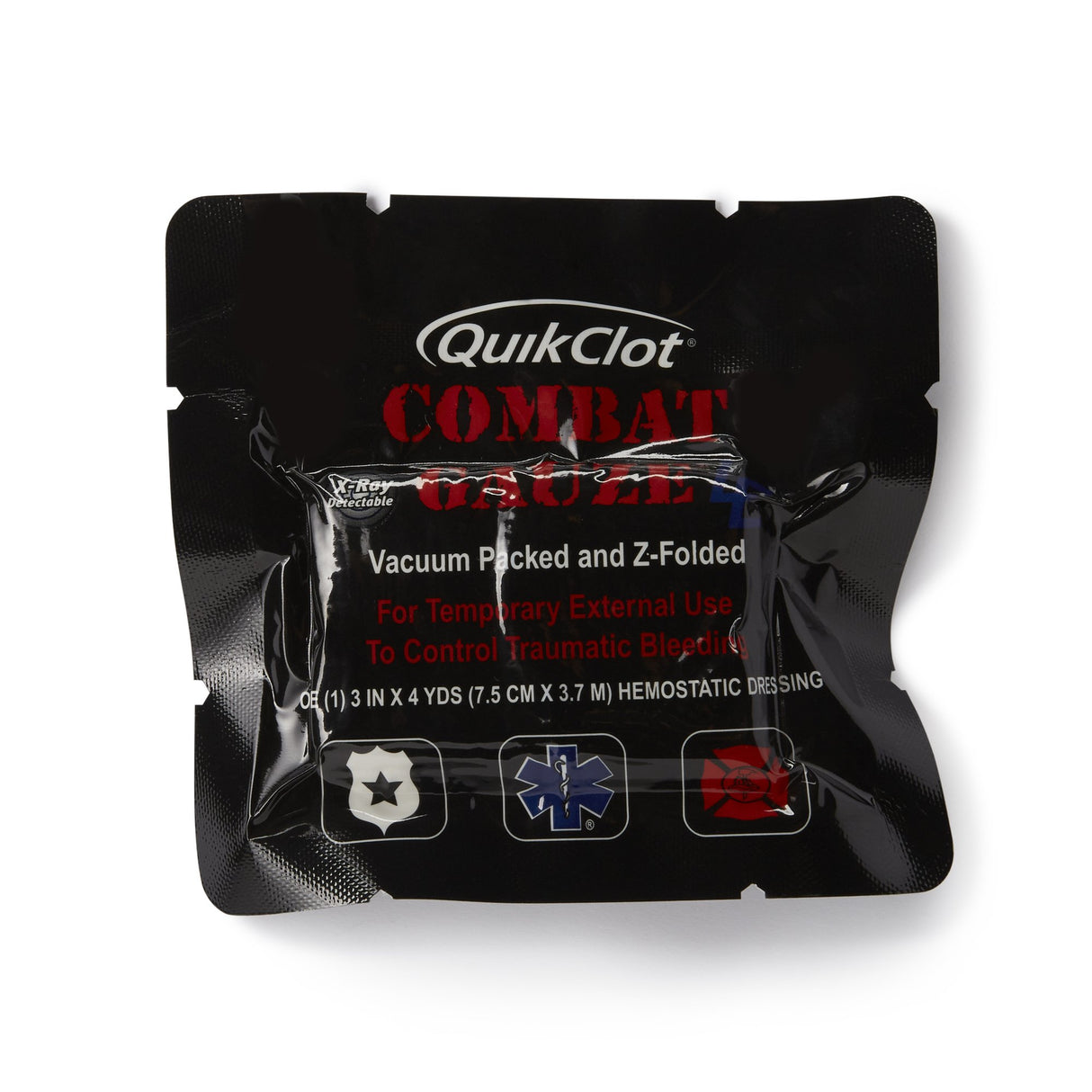 Hemostatic Dressing QuikClot Combat Gauze LE 3 Inch X 4 Yard 1 per Pack Sterile