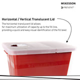 Sharps Container McKesson Prevent Red Base 13-3/4 W X 13-3/4 D X 14 H Inch Horizontal / Vertical Entry 8 Gallon