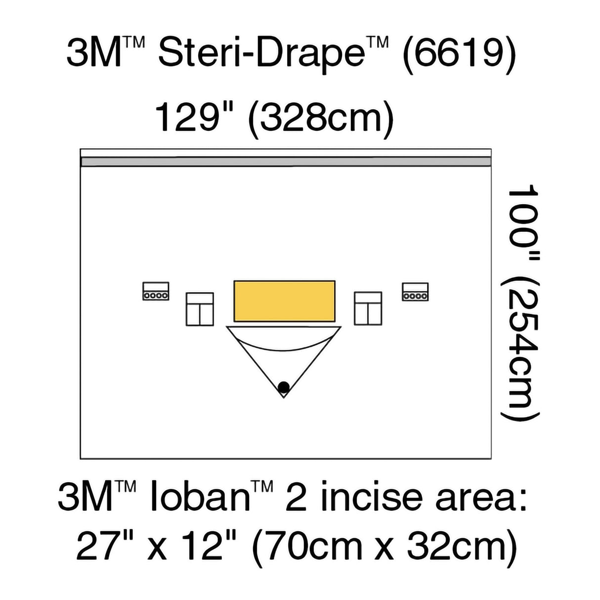 Orthopedic Drape 3M Steri-Drape Large Isolation Drape with Incise and Pouch 129 W X 100 L Inch Sterile